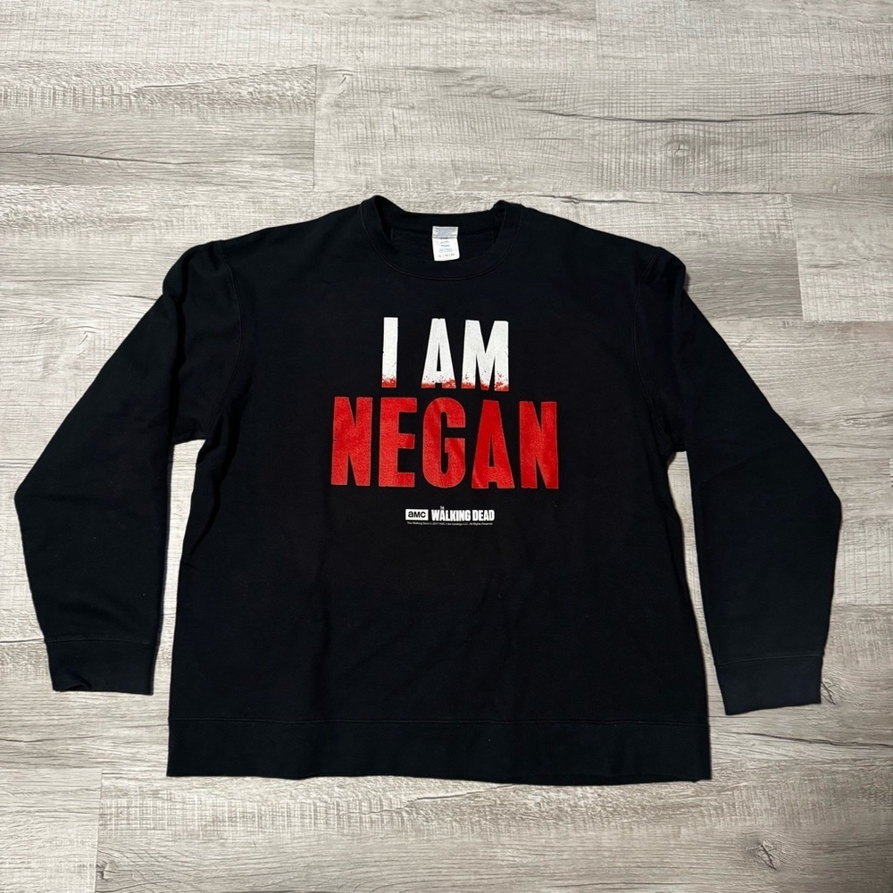 TWD The Walking Dead “I Am Negan” Black Crewneck Sweatshirt Men’s Size XL Rare